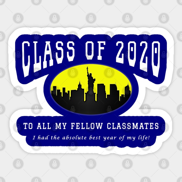 Class of 2020 - Blue, Yellow and White Colors Sticker by The Black Panther